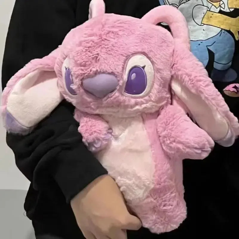 Disney Stitch Angel Lotso Plush Hand Warm Bottle Hot Water Bottles Portable Warm Hand Bag Hand Warmer Holiday Gift For Girlfrien