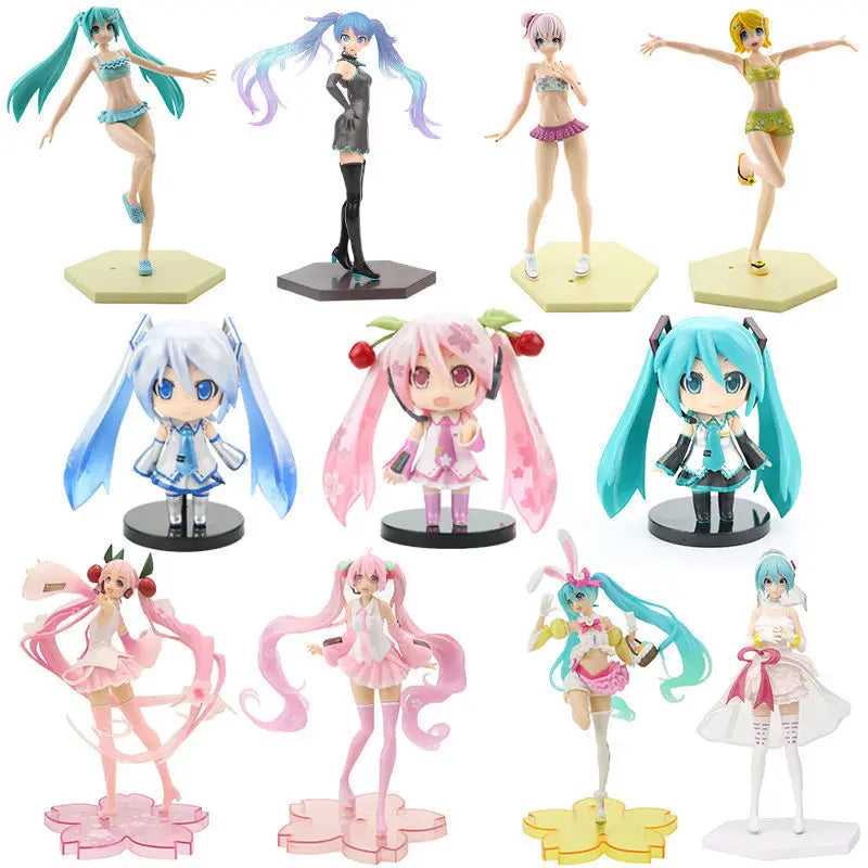Anime Miku Pink Sakura Hatsune Miku Doll Toy PVC Action Figure Model Cosplay Props Girl Collection Figurine Gifts