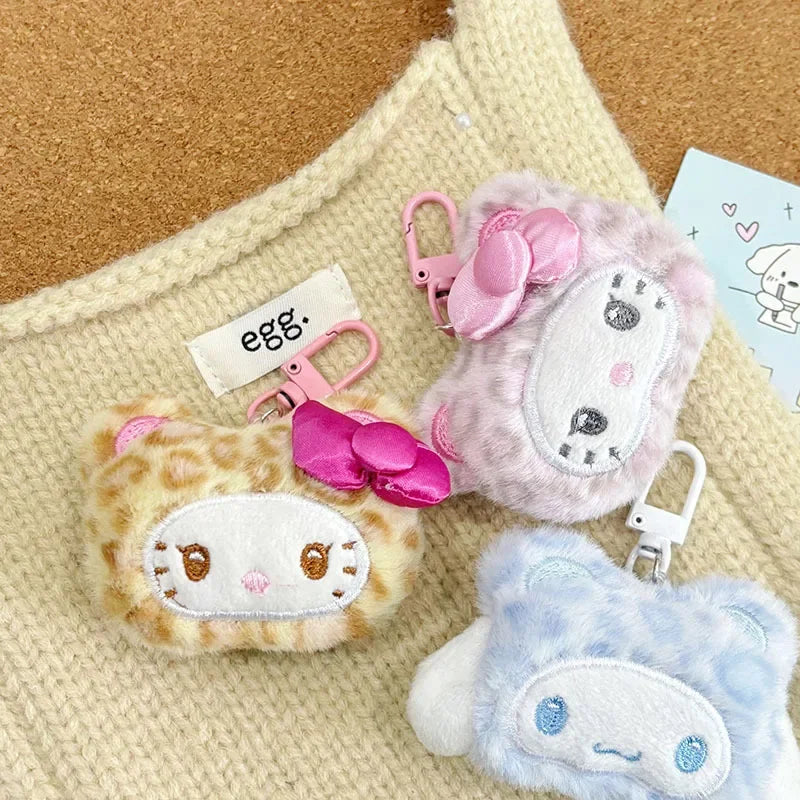 Sanrio Hello Kitty Cinnamoroll Plush Doll Keychain Anime Backpack Pendant Decoration Cute Cartoon Plush Toy Girls Birthday Gifts