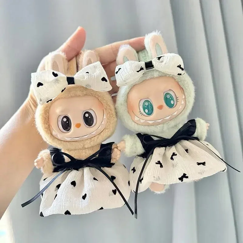 17cm Mini Plush Doll'S Clothes Outfit Accessories For Korea Kpop Exo Labubu Idol V1 V2 Strap skirt set Clothing Gift (No Doll)