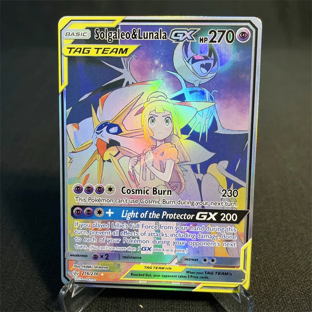 Pokémon Cards Holographic Card Sun & Moon Series Mewtwo Pikachu Paikou Serena Caitlin Collection Cards Toys Gifts Proxy Card
