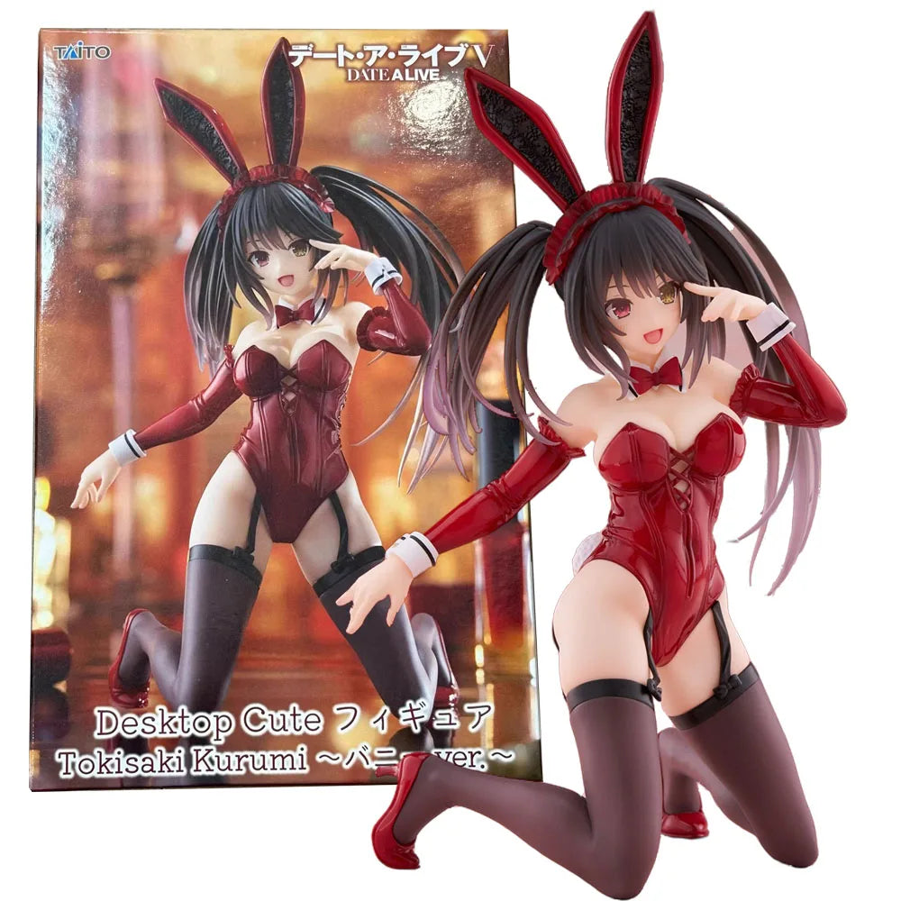 13CM Anime DATE A LIVE V Tokisaki Kurumi Figure Bunny Girl Animation Kneeling Posture Toy  Collection Decorative Ornaments PVC