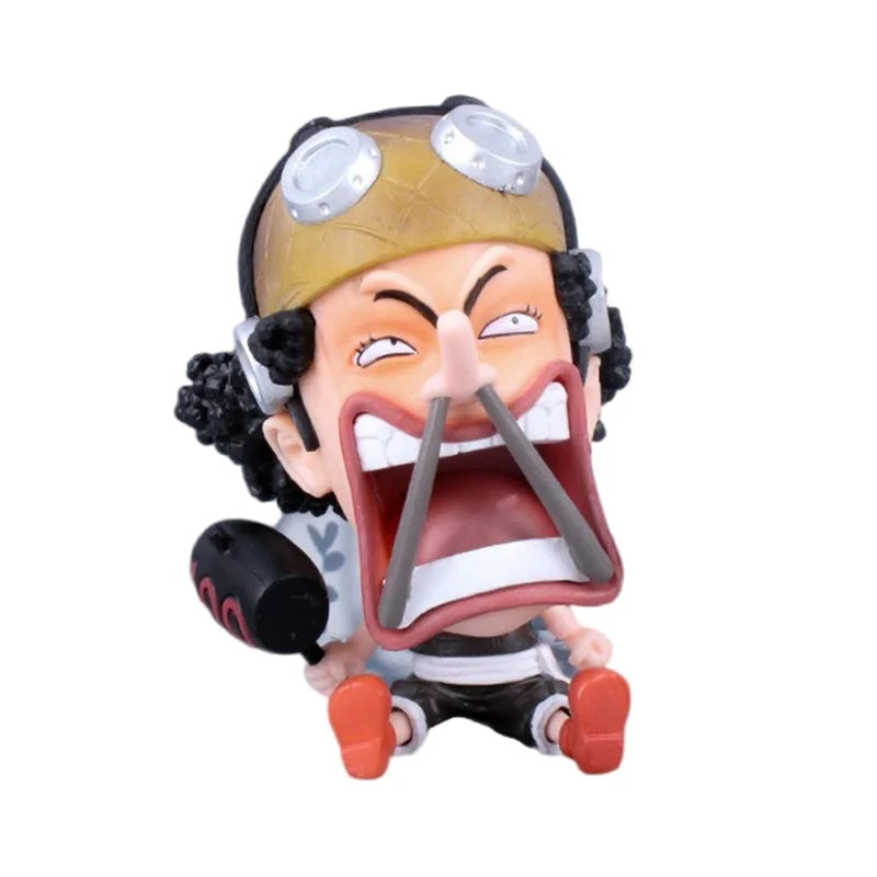 8-10cm Anime Figure One Piece Monkey D Luffy Roronoa Zoro Kawaii Toys Q-Version Figural Nendoroid Car Decoration PVC Model Gift