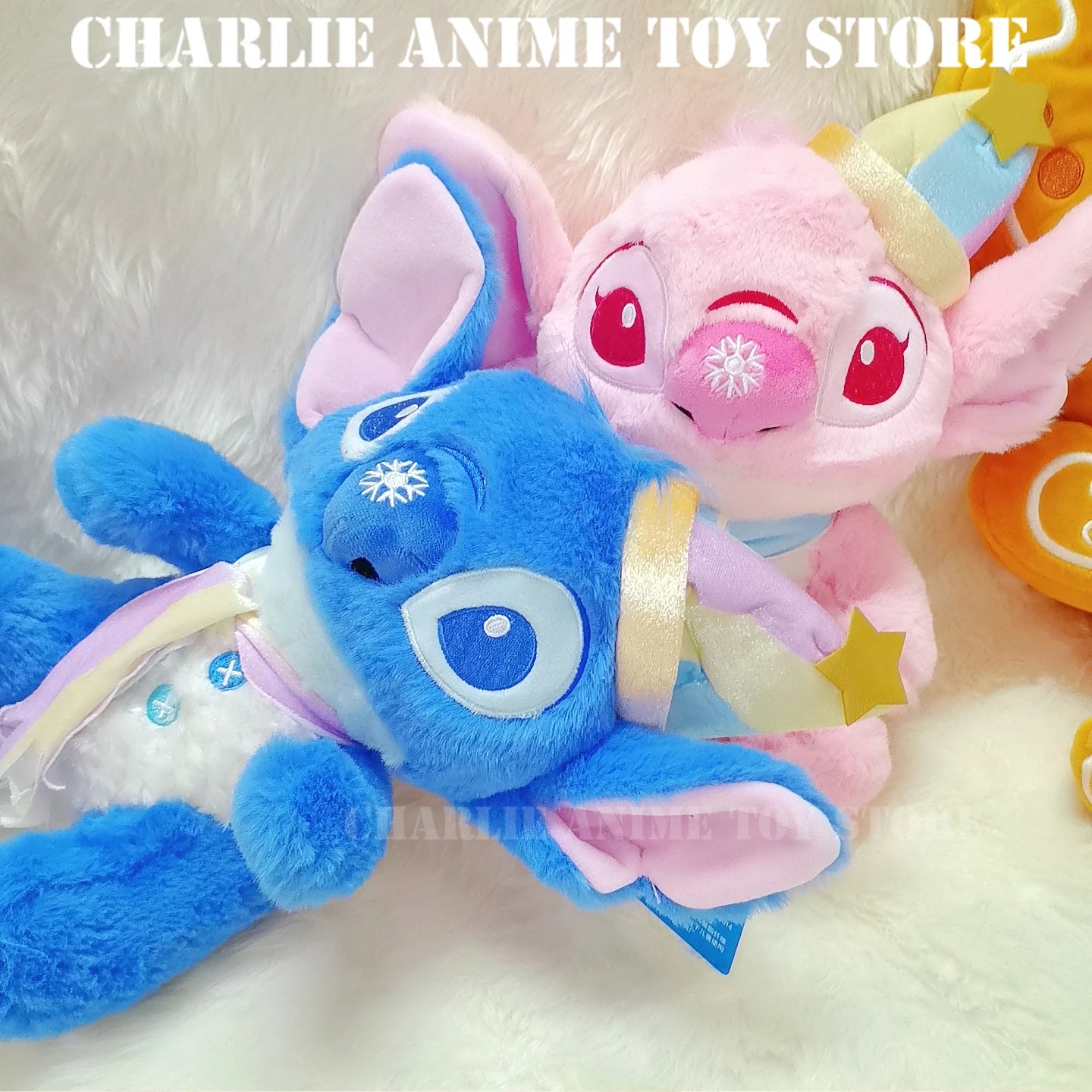 23cm Anime Stitch Plush Stuffed Toys Cartoon Cute Angel Plush Doll Children Birthday Christmas Gifts Couple Doll