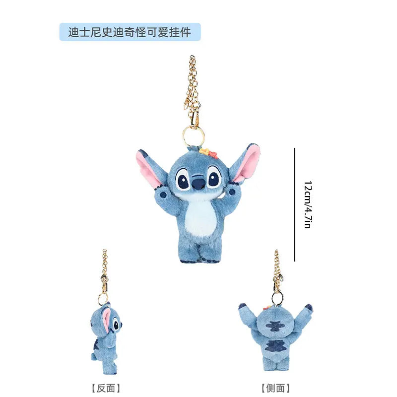 Disney Stitch Plush Toy Anime Doll keyring Cartoon & Cute Children's Toys Backpack Pendant valentines Gift