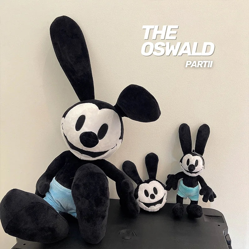 Disney Mickey Plush Toys Oswald The Lucky Rabbit Cute Backpack Keychain Car Pendant Room Decoration Kids Couple Holiday Gift