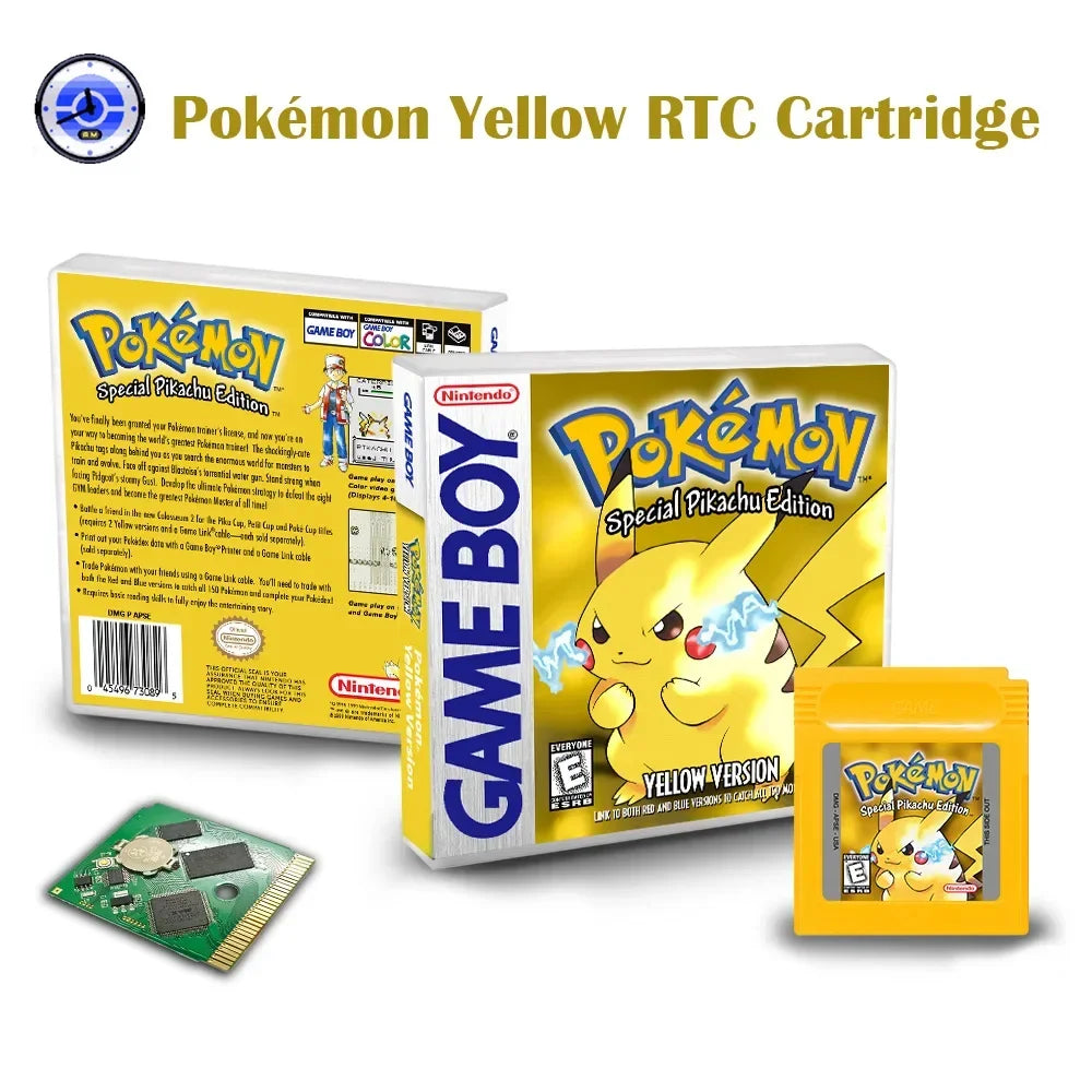 GBC Game Card RTC Boxed US Version English Pokémon GB Pokémon Red, Yellow, Blue, Green, Gold and Silver Game Card