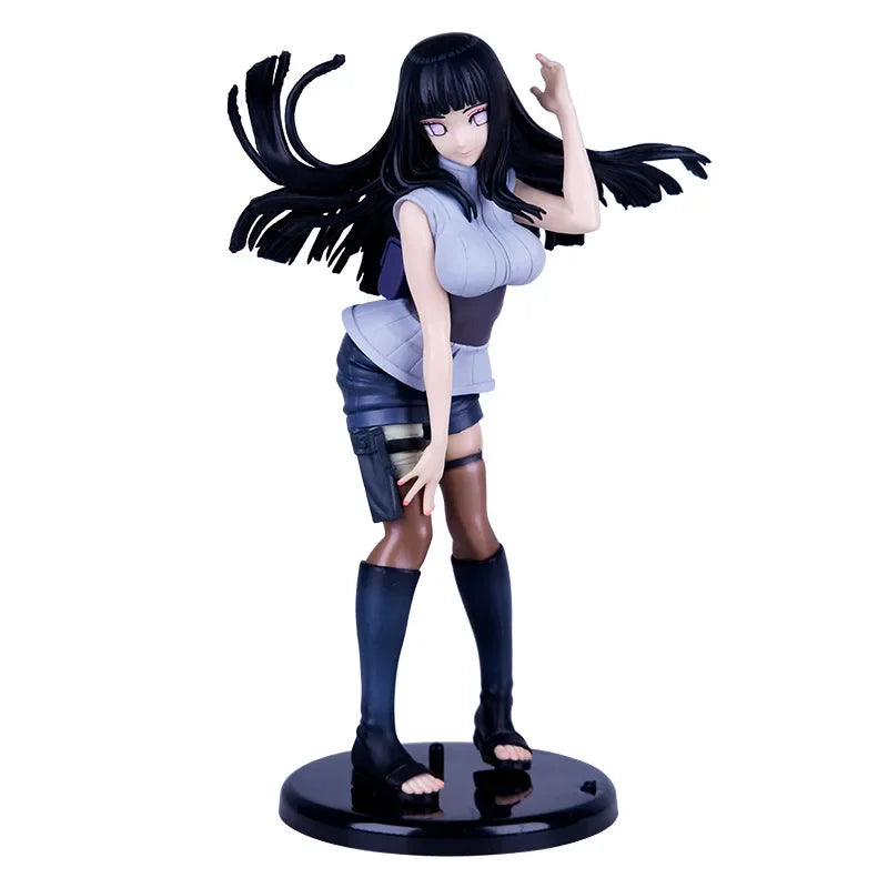 20cm Doll Model Uzumaki Naruto Anime Figures 2nd Generation Long Hair Hyuga Hinata Figurines Car Decoration Kids Toys Gifts