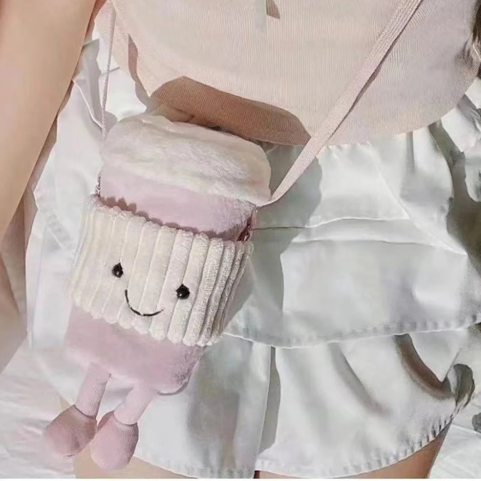 2 Colors Coffee Milk Tea Bag, Women's Messenger Bag Plush Bag, Fashion Cute, Accompanying Toy Cup Set, Girls Festival Gifts