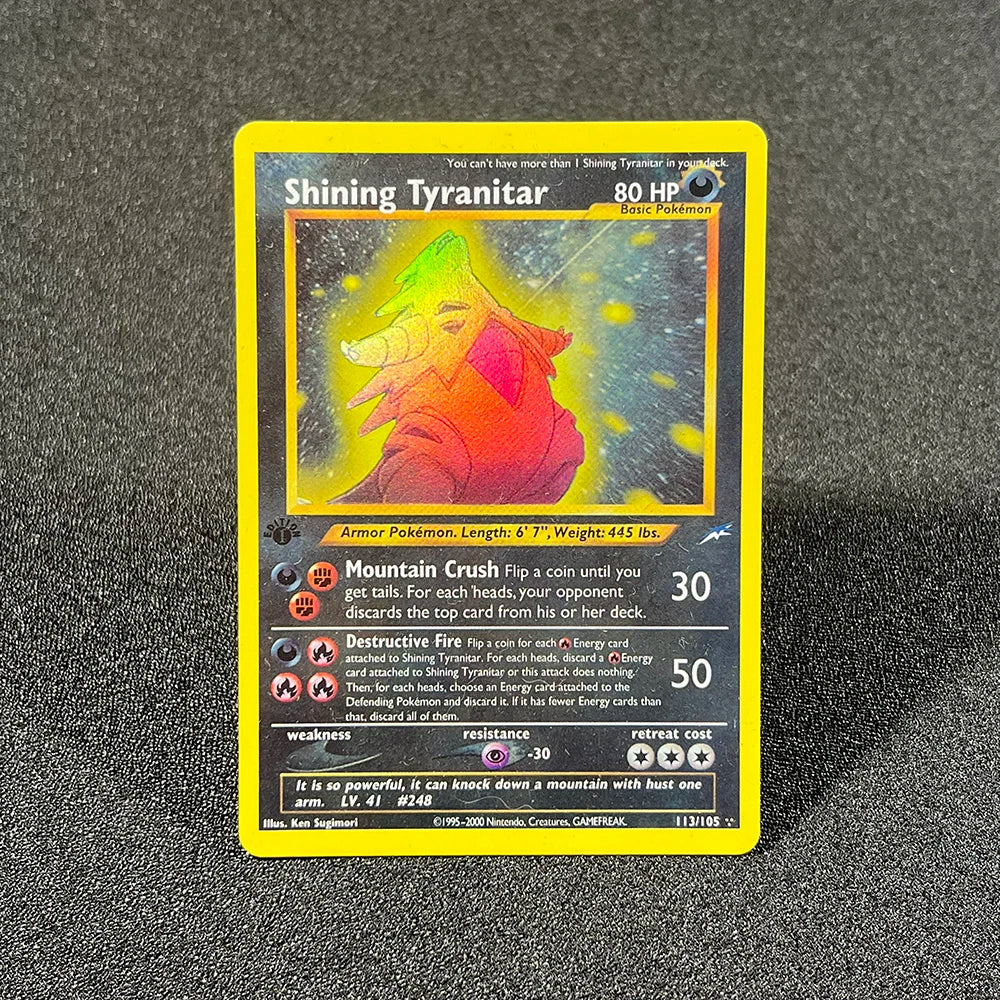PKM Foil Cards Shining Mewtwo Charizard Gyarados Celebi Raichu Neo Destiny N4/3 1996 1st Edition Game Collection PTCG Proxy Card