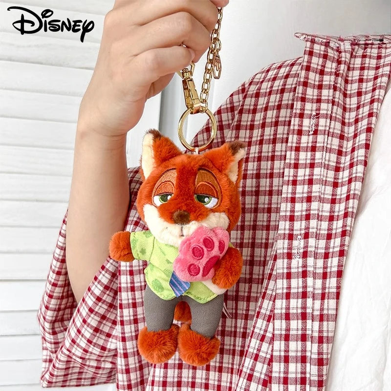 Disney Zootopia Judy & Nick Plush Keychain -Soft Stuffed Animal Toy, Cute Collectible Gift for Kids & Fans