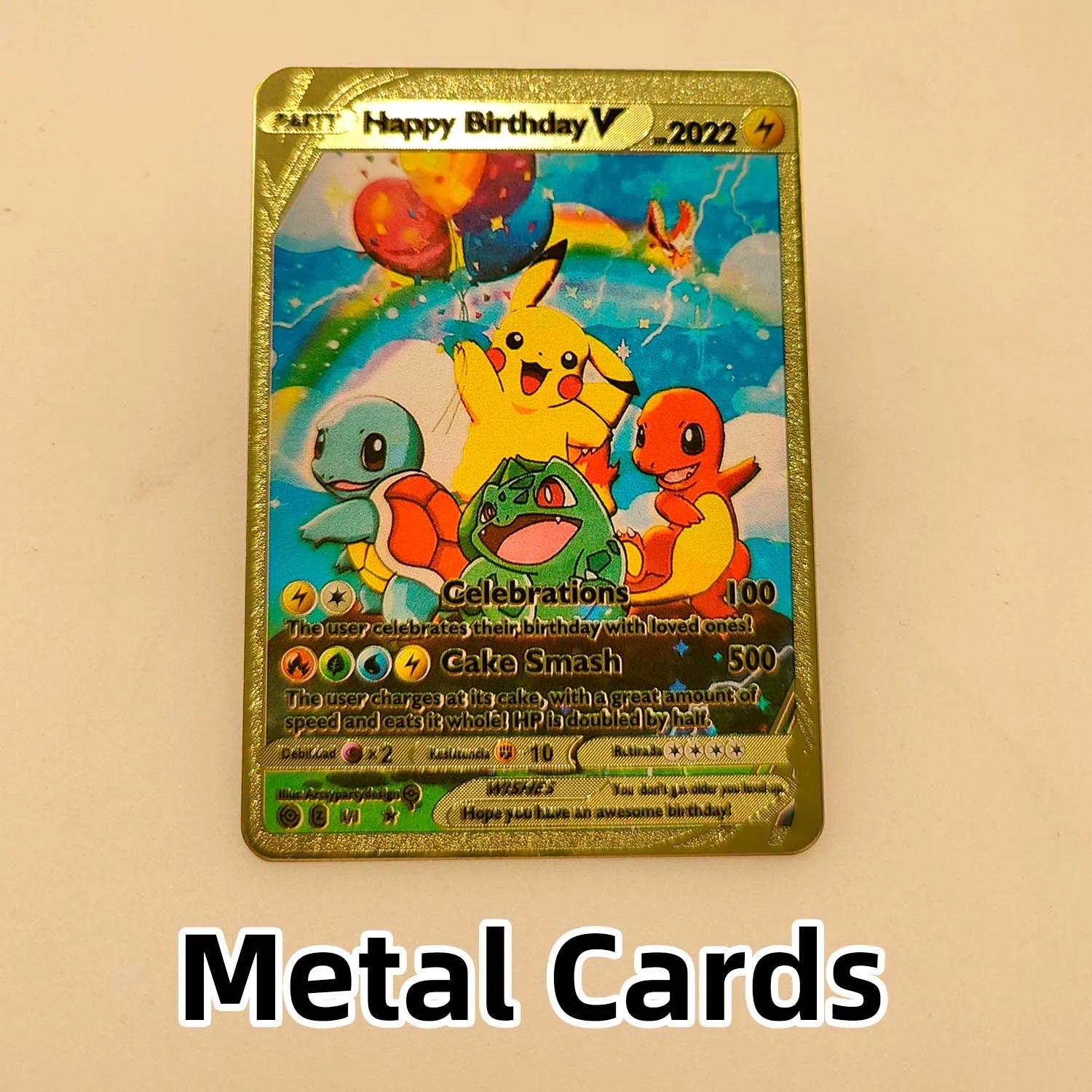 PTCG Metal Gold Cards Vstar Vmax EX GXBulbasaur Charmander Squirtle Meowth Jigglypuff Charizard Blastoise Kabutops Mewtwo