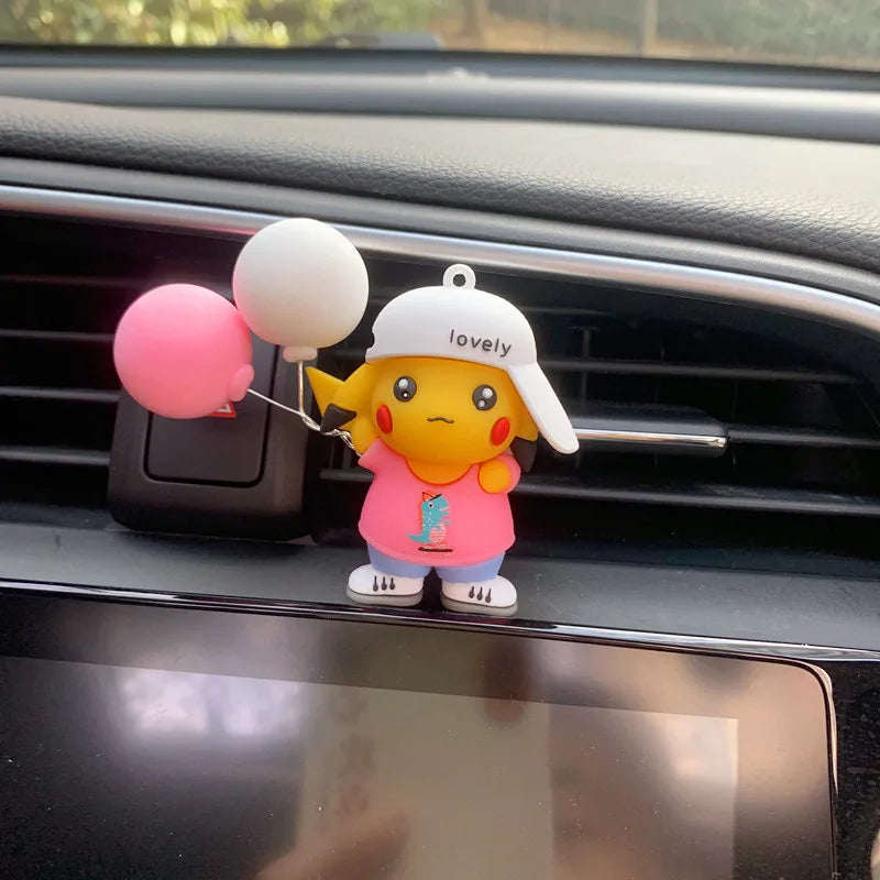 Anime Pokemon Cartoon Pikachu Psyduck Action Figures Car Air Outlet Perfume Clip Decor Auto Air Freshener Interior Accessories