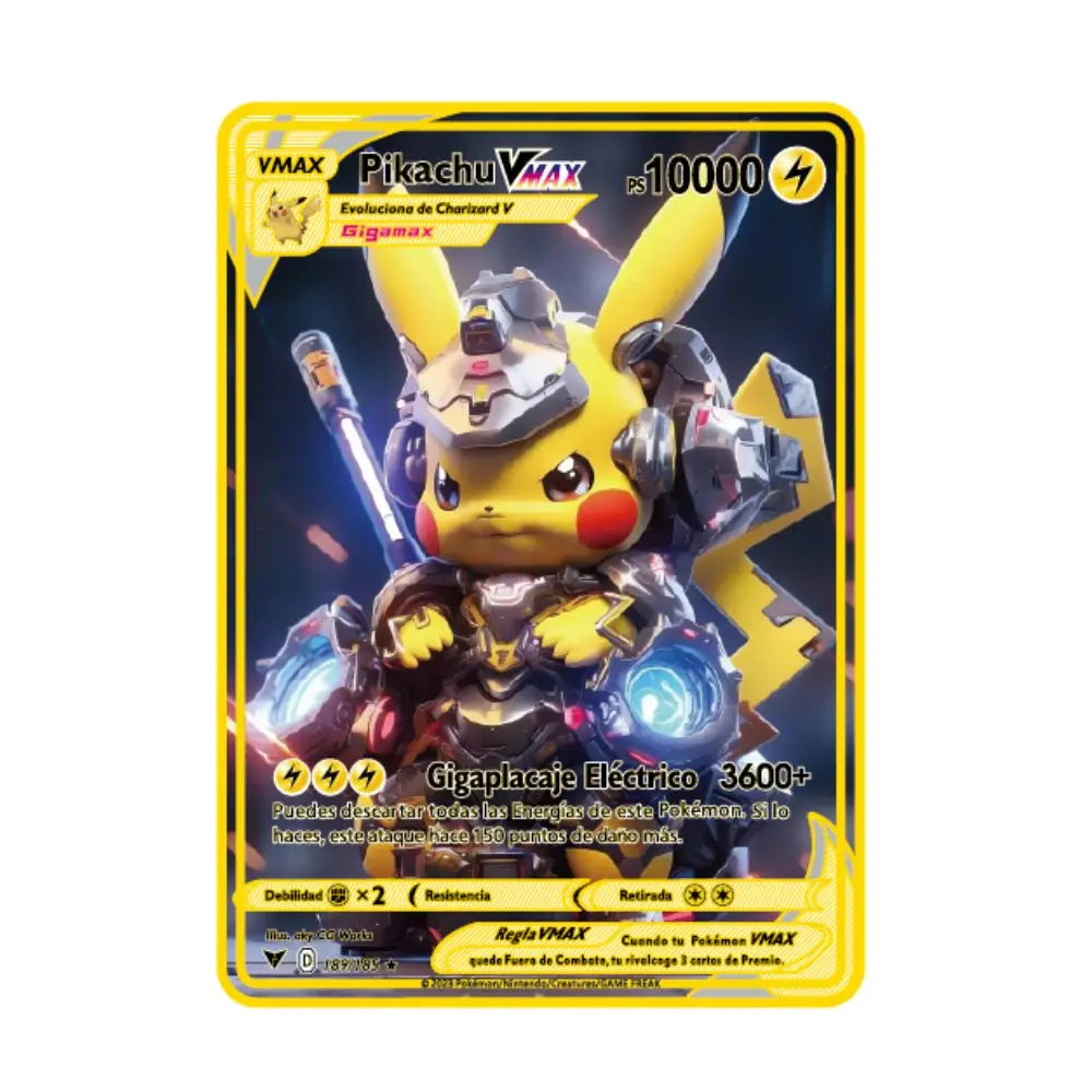 2024 New Spanish Pok é mon Cards Metal Pokemon Letters Spanish Pokemon Iron Cards Mewtwo Pikachu Gx Charizard Vmax Cartas Pok é