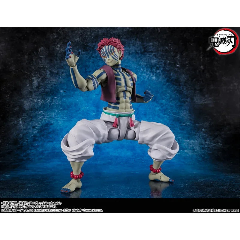 Original Bandai Demon Slayer S.H.Figuarts SHF Akaza Anime Action Figures Model Collection Toys Gifts