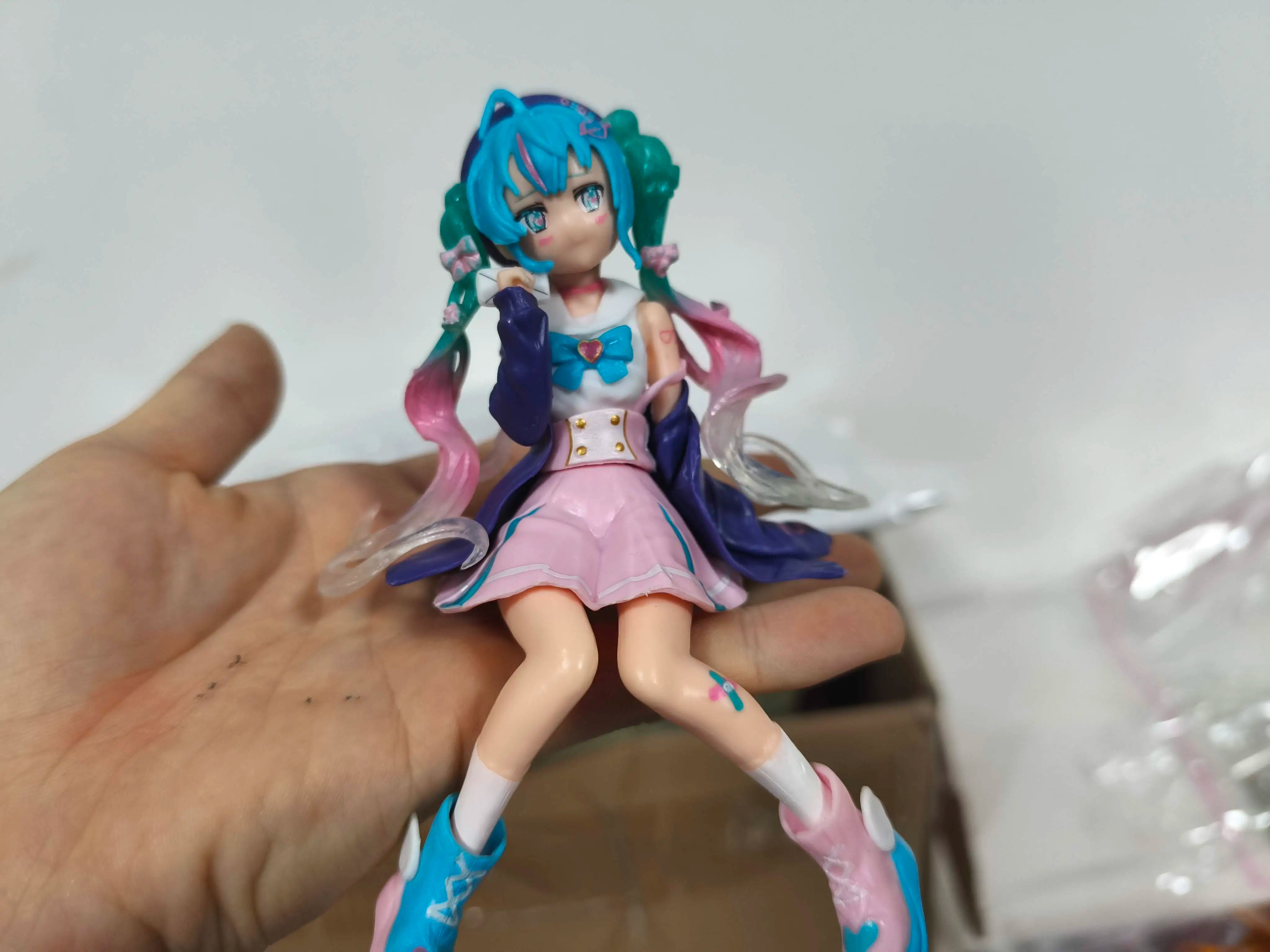 Hatsune Miku Desktop Cute Action Figure 11cm Neko T-Shirt Ver. Anime Figurine Kawaii Girl Model Toy Gift