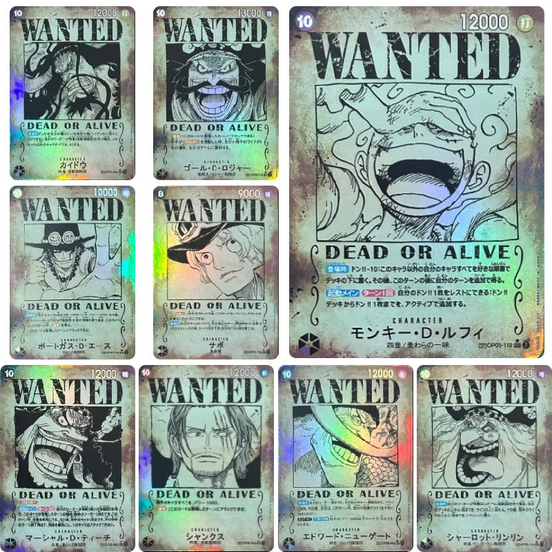 ONE PIECE Monkey D. Luffy Portgas D Ace Gol D Roger DiIY Homemade Xtreme Wanted Collection Card Toys Christmas Birthday Gift