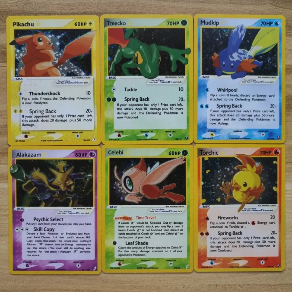 DIY 28PCS/Set PTCG Pokemon English Version Charizard Gyarados Mewtwo Flareon Latios Starry  Flash Card  Game Collection gift