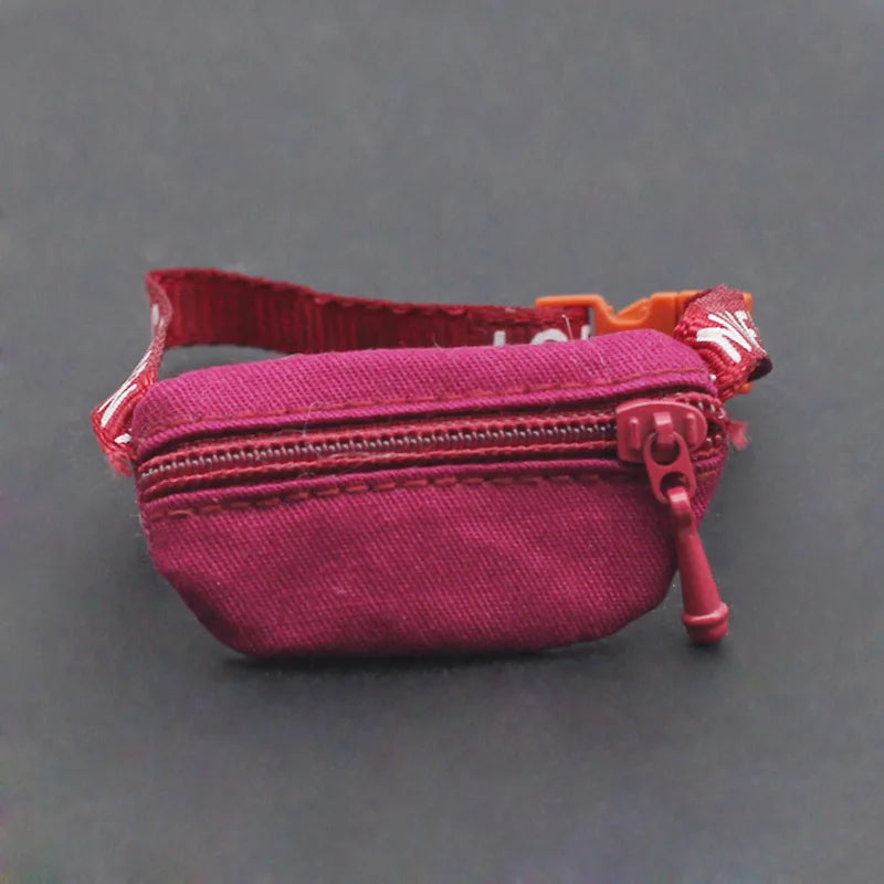17cm V1 V2 Labubu Crossbody Bag Cute 1/6 1/8 1/12 BJD Dolls DIY Waist Bags Cute 15cm Idol Plush Doll Accessories Belt Bag Gift
