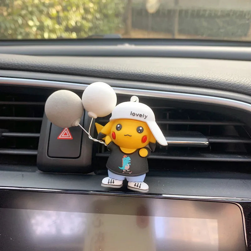 Anime Pokemon Cartoon Pikachu Psyduck Action Figures Car Air Outlet Perfume Clip Decor Auto Air Freshener Interior Accessories