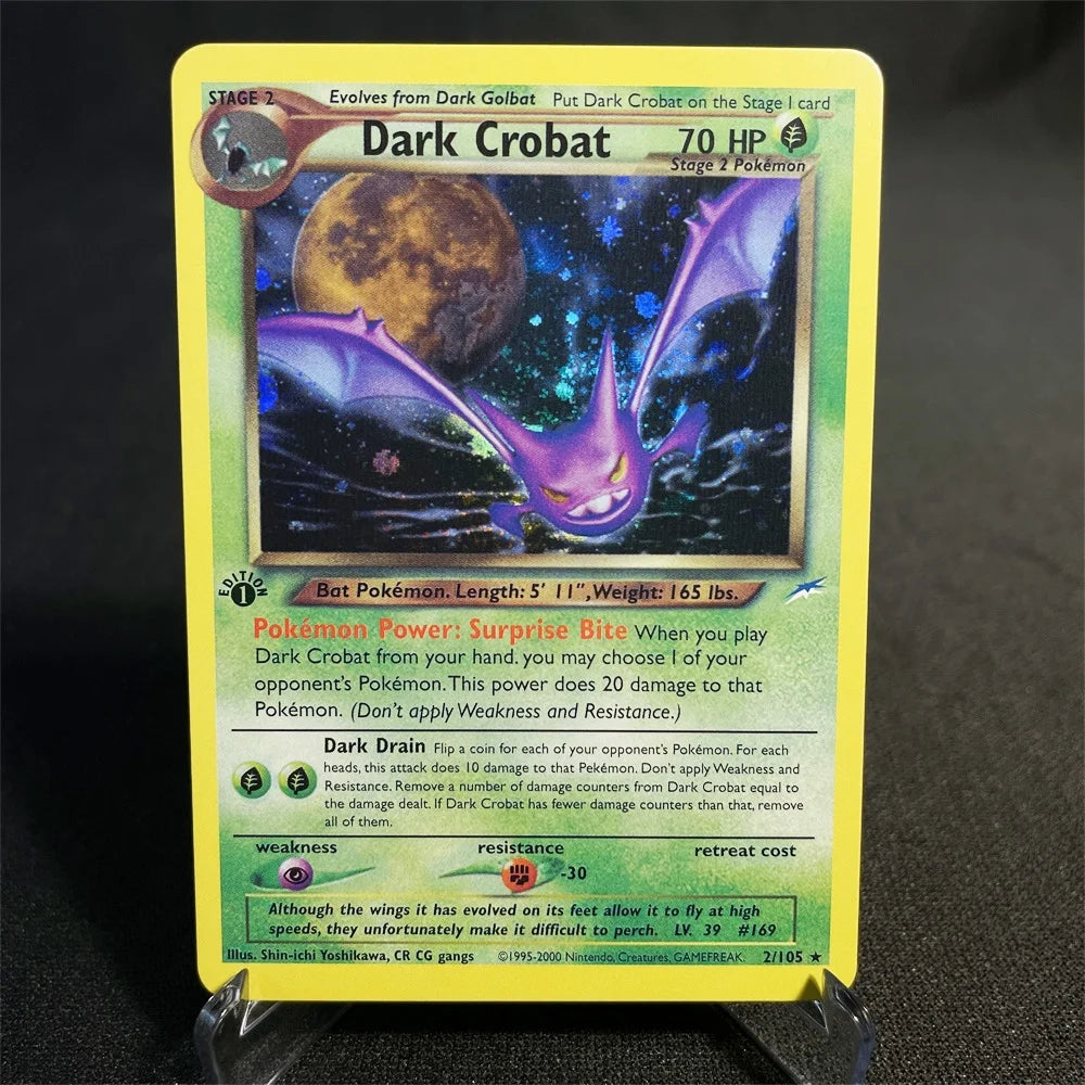 Pokémon Cards Foil Flash Card Neo Destiny Series Celebi Dark Donphan Light Flareon Collection Cards Model Toy Gifts Proxy Card