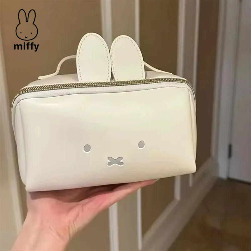 Miffy Rabbit Cute Shape Hand Makeup Bag Kawaii Multi-functional Portable Toiletry Storage Bag Toy Gift for Girls