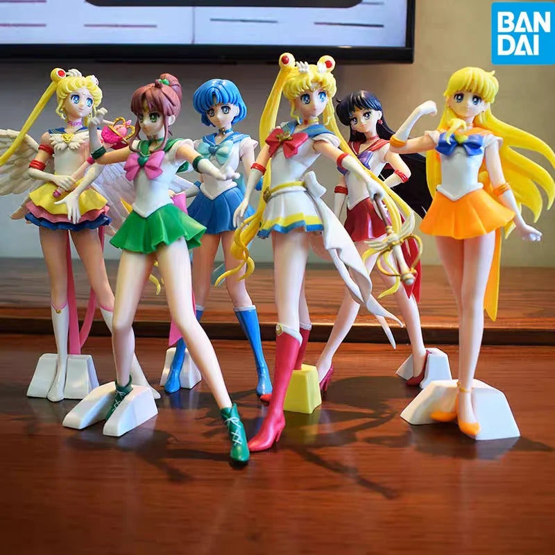 2pcs/lot Anime Sailor Moon Figure Sailor Mars Sailor Mercury Action Figures Hand Made Toy Kawaii Model Ornaments Gift 22cm