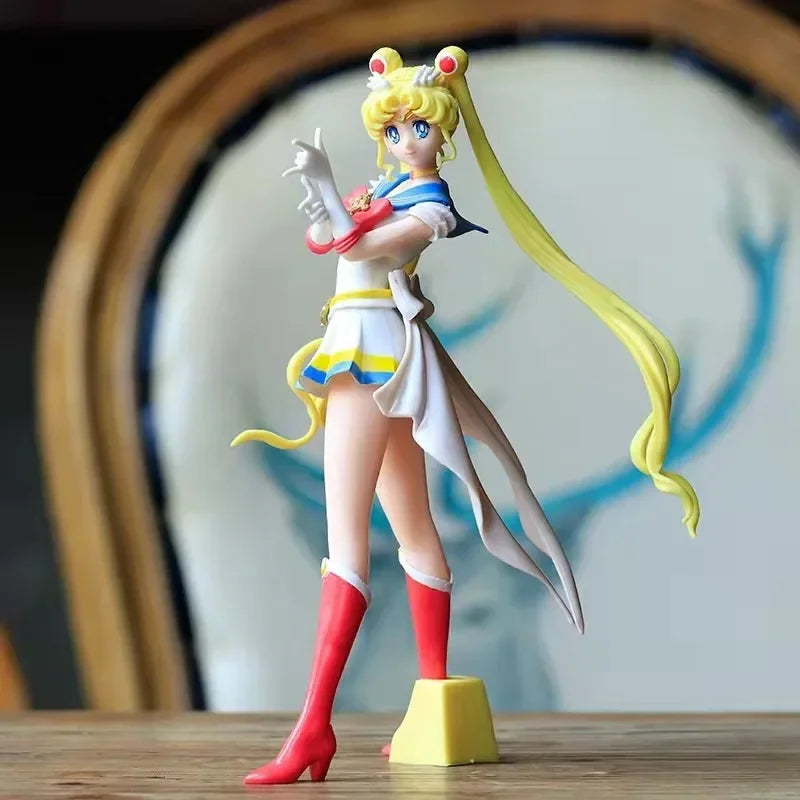 35cm Sailor Moon Figure Tsukino Usagi Action Figures Pvc Statue Model Collection Desk Ornament Standing Toys Girl Birthday Gifts