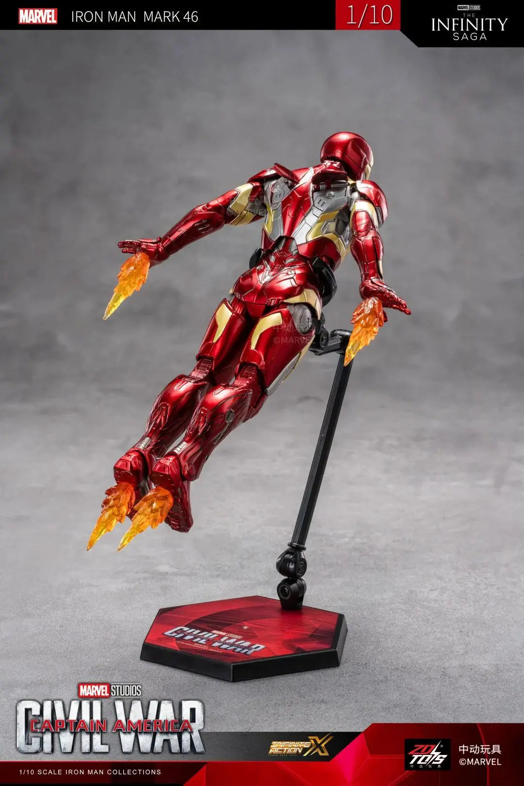 ZD Original Iron Man MK30 Blue Steel 1/10 Iron Patriot MK3 Marvel legends War Machine 10th Anniversary Action Figure Model Gift
