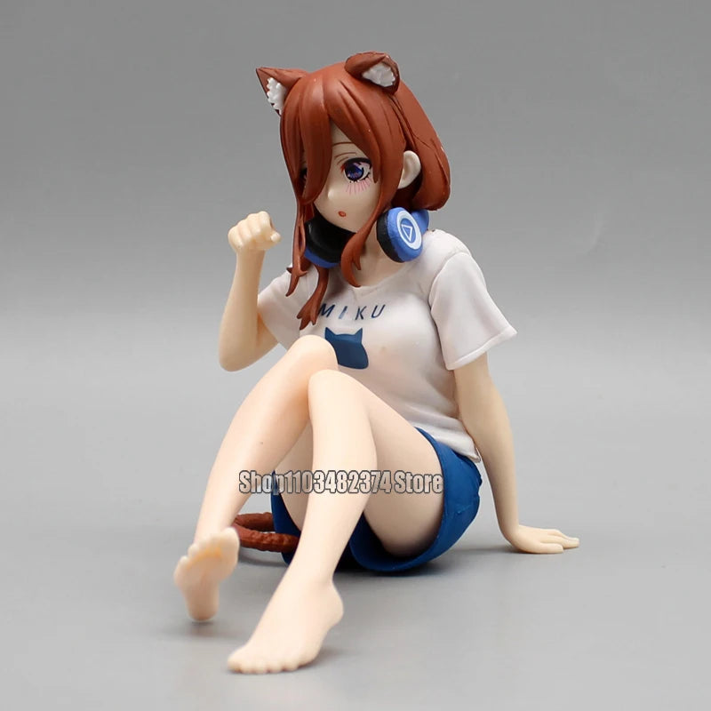 10cm Yotsuba Anime Cute Nakano Nino Figurine The Quintessential Quintuplets Figure Cat Nakano Miku Figure PVC Collection Toys