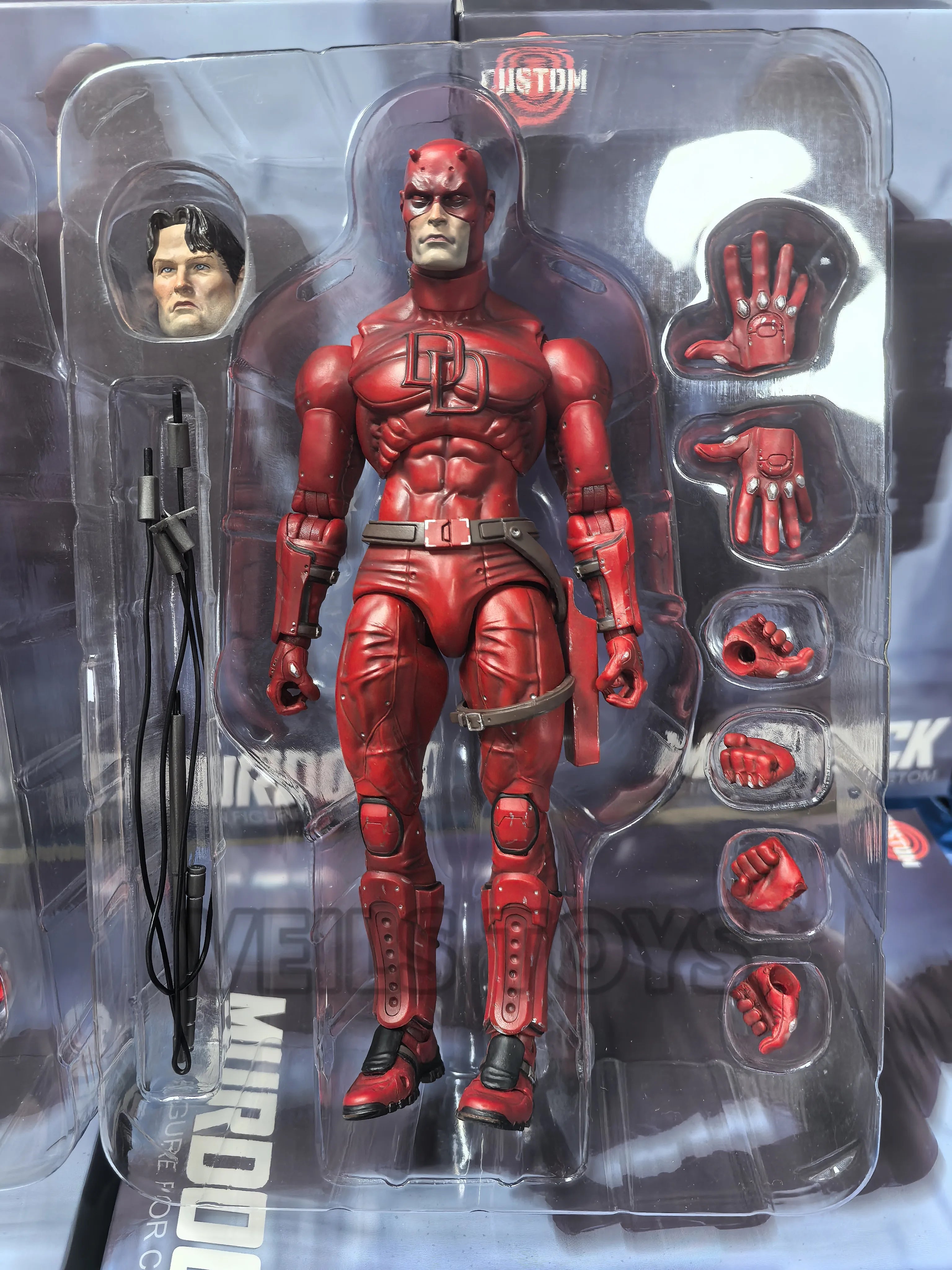 In Stock - FlefToys Marvel Daredevil Classic Red Shadowland Reborn Black 8