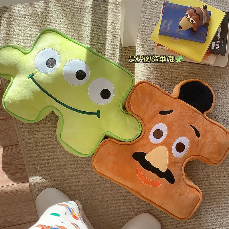 Toy Story Puzzle Plushies Buzz Lightyear Woody Alien Stuffed Anime Throw Pillow Back Cushion Sofa Bed Home Decor Birthday Gifts