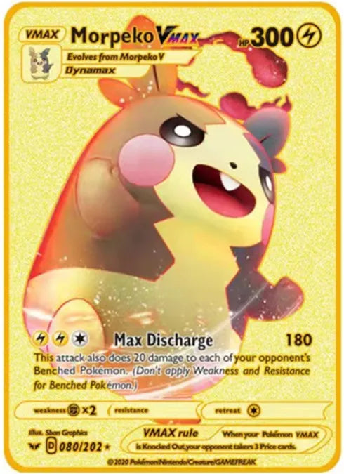 6-12 Pcs/Set  English Version Pokemon Metal Card Pikachu Anime Figure Battle Carte Trading Pocket Monster Cards Model Toy Gifts