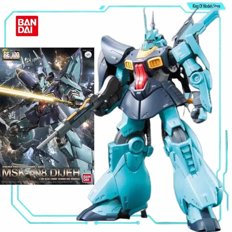 Bandai Original MODEL KIT GUNDAM RE 1/100 ALL  JAGD DOGA  ZAKU Anime Action Figure Assembly Model Toys  Model Gifts for Boys