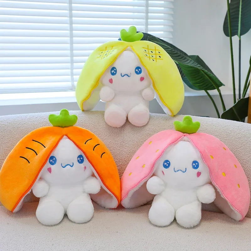 Sanrio Yugui Dog Transforms Into Strawberry Plush Toy Cartoon Cute Pineapple Plush Sleeping Pillow, Giving Girls Birthday Gifts