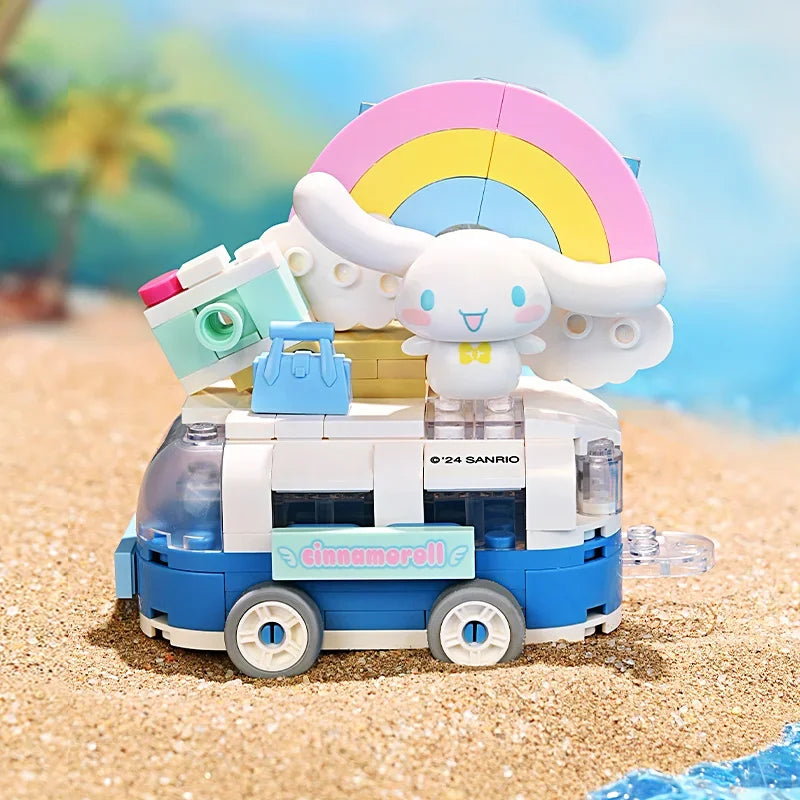 Sanrio Series Building Blocks Hangyodon Kuromi Hello Kitty Melody Flower Car Model Bricks Collection Kids DIY Toys Holiday Gifts
