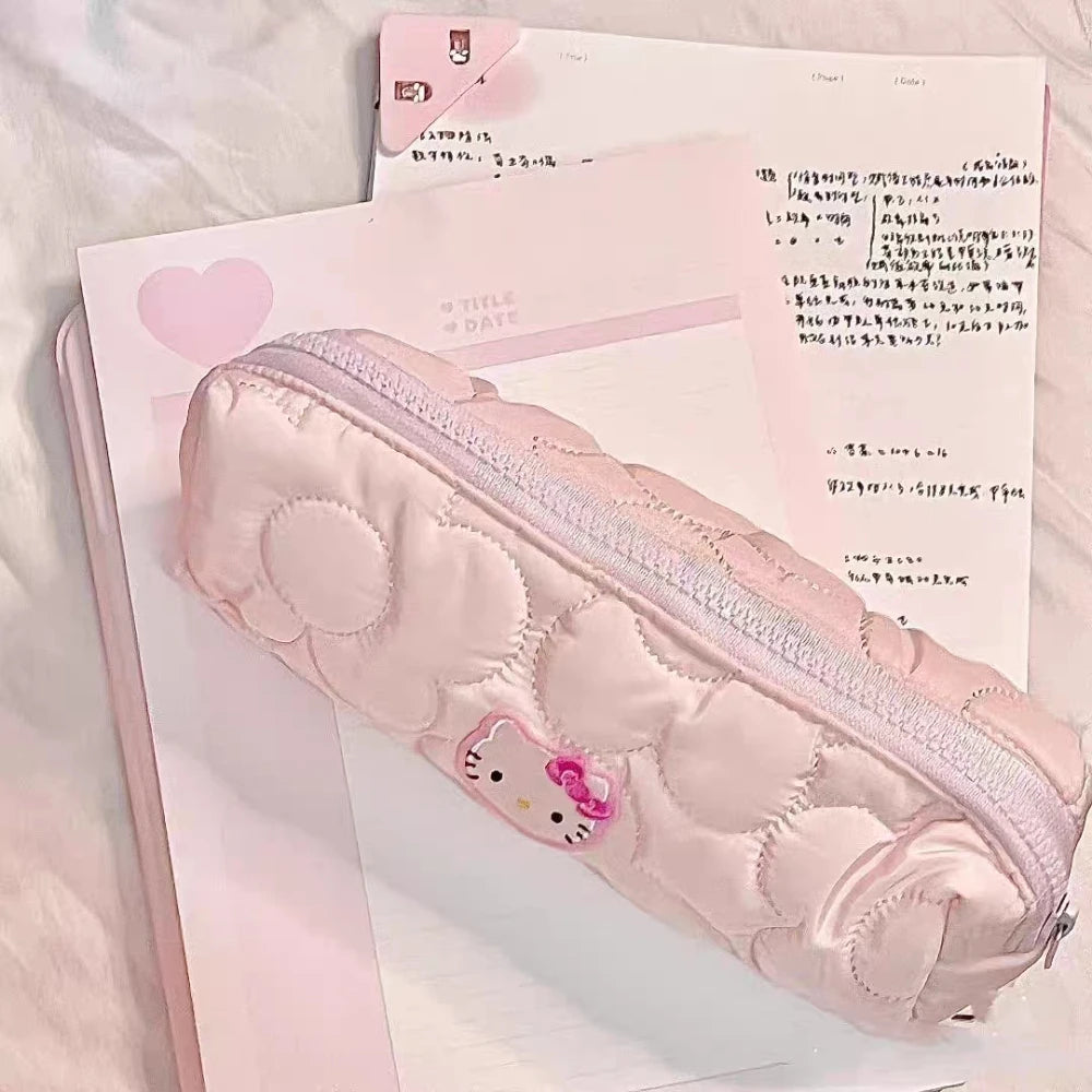 Sanrio Hello Kitty Large Capacity Pencil Case Anime Cute Kt Cat School Supplies Stationery Bag School Prizes Gifts For Girls