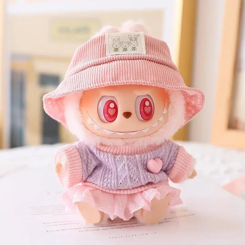 Mini Doll'S Clothes Outfit Accessories For Korea Kpop Exo 15-17cm Labubu V1 V2 Baseball jersey pants shoes camera Clothing Gift