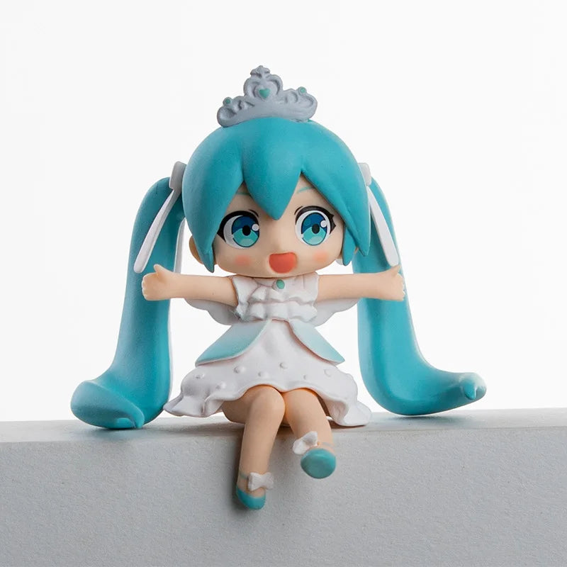 7CM Anime Hatsune Miku Figure Sitting Series 15th Anniversary Cute Model Toy Gift Action Figure Cake Decoration Car Ornament