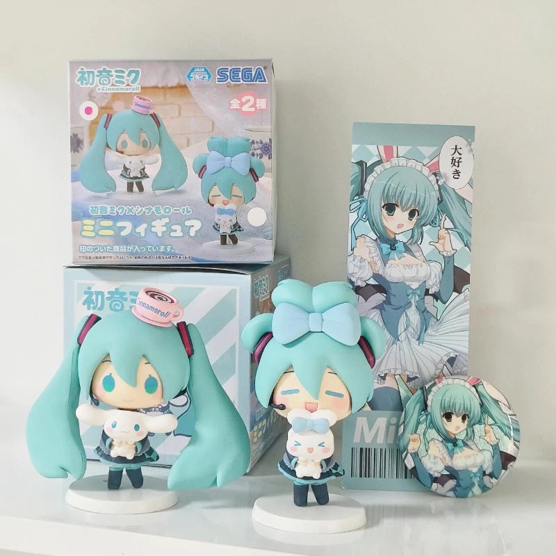 Anime Hatsune Miku Cinnamoroll Antion Figure Cute Beautiful Miku Cartoon Figurine Q Version PVC Model Decorations Children Gift