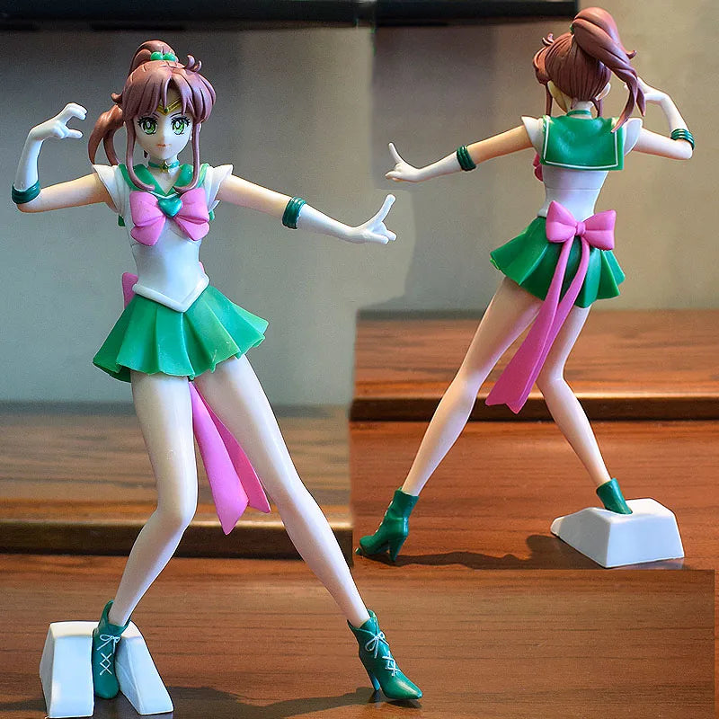 2pcs/lot Anime Sailor Moon Figure Sailor Mars Sailor Mercury Action Figures Hand Made Toy Kawaii Model Ornaments Gift 22cm