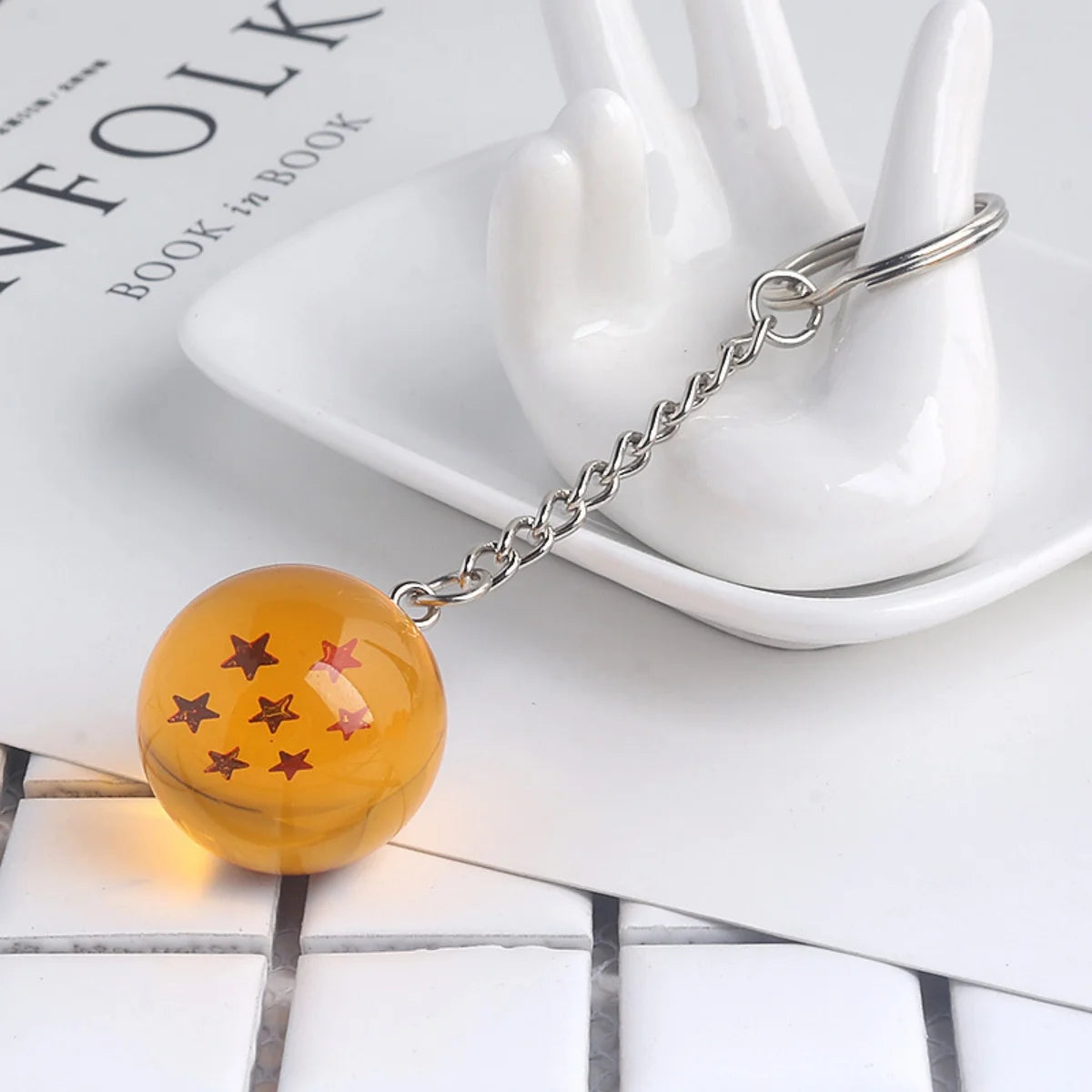 Dragon Series 1-7 Stars Balls Keychain Gokus Bead Pendant Metal Key Ring Men Car Women Bag Accessories