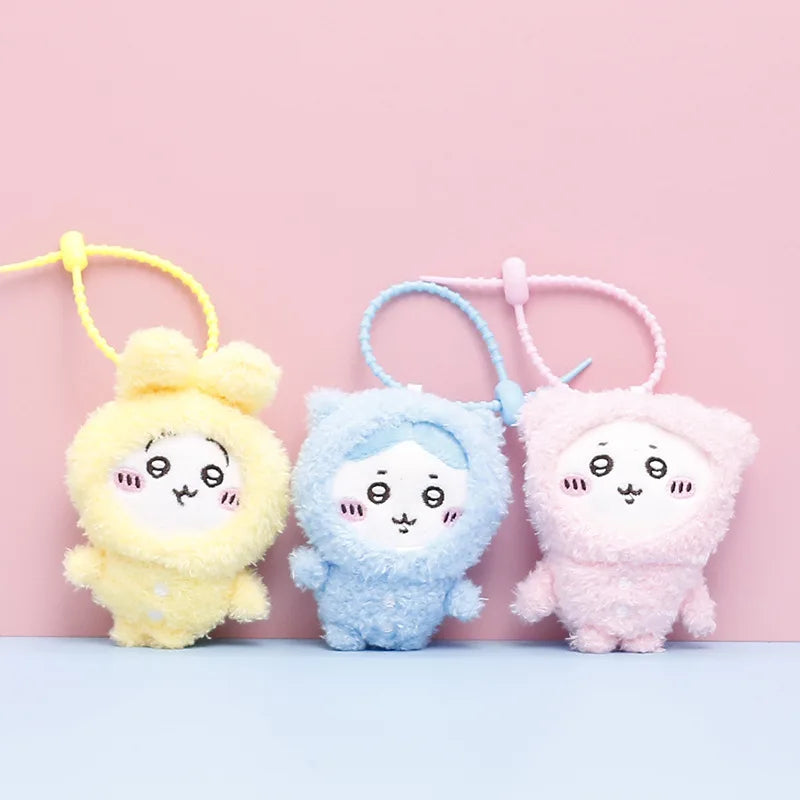 12Cm Kawaii Chiikawa Plush Keychain Girls Cute Cartoon Backpack Ornament Pendant Children Plush Toy Birthday Present Kids Gift