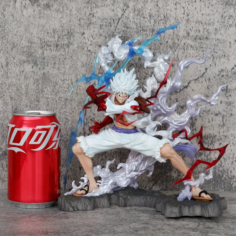 25cm One Piece Raiden Five Gear Nica Lightning Luffy Action Figure Model Statue Doll Toys Collection Decoration Model Toys Gift luffy gear 5 figure