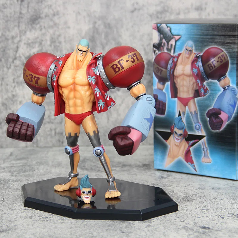 18cm Anime One Piece Figure Gk Franky Action Figures Double Head Interchangeable Pvc Collectible Ornaments Decoration Toy Gifts