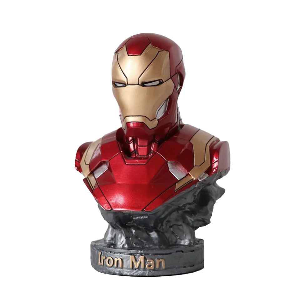 16CM Iron Man Panther Bust Anime Figure Statue marvel Avengers Large Figure Living Room Ornament Resin Collection Gift Toys