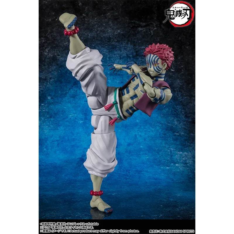 Original Bandai Demon Slayer S.H.Figuarts SHF Akaza Anime Action Figures Model Collection Toys Gifts
