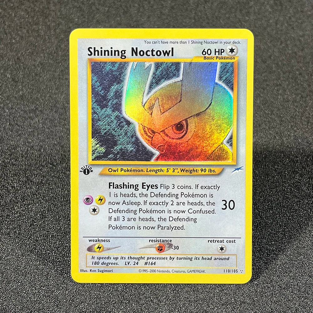 PKM Foil Cards Shining Mewtwo Charizard Gyarados Celebi Raichu Neo Destiny N4/3 1996 1st Edition Game Collection PTCG Proxy Card