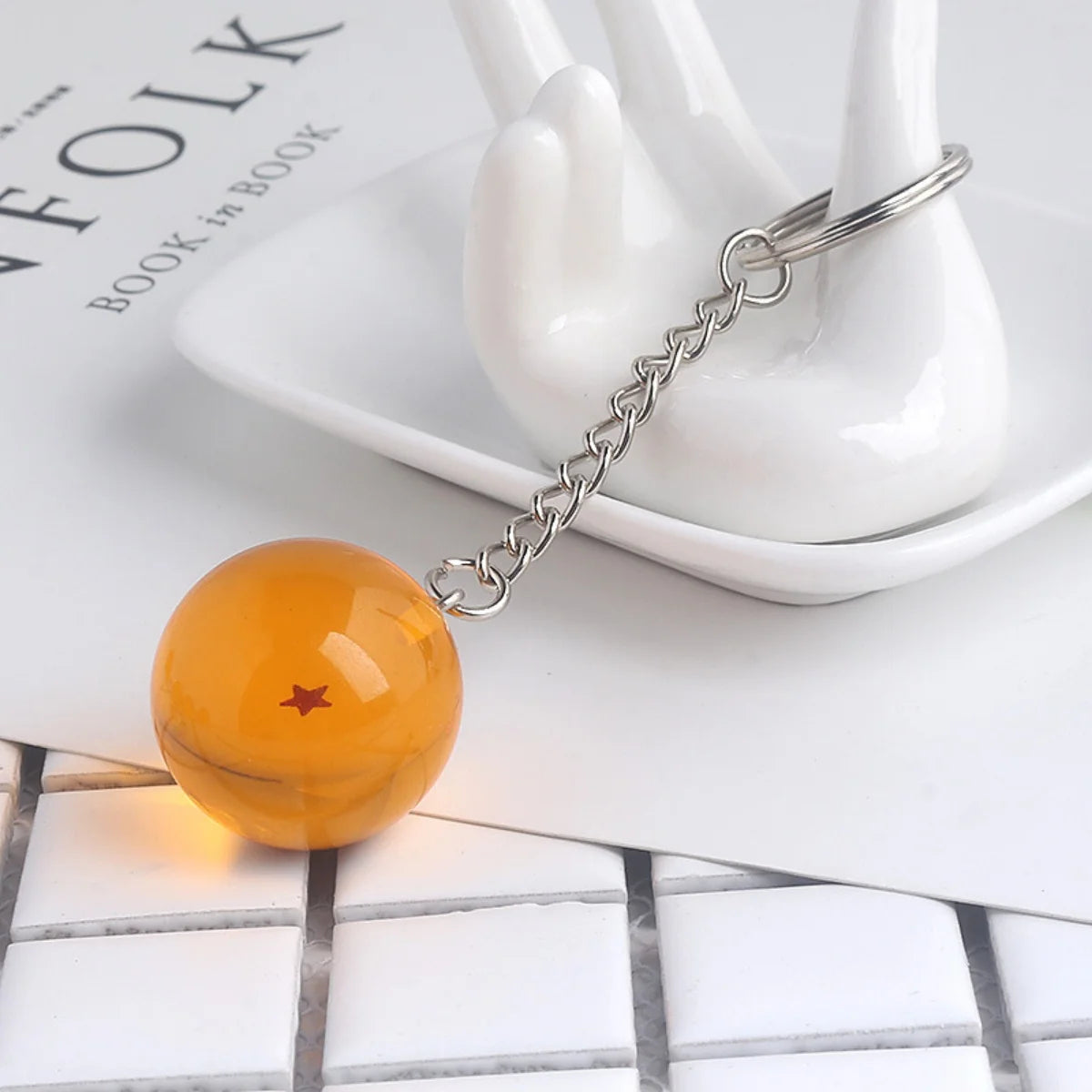 Dragon Series 1-7 Stars Balls Keychain Gokus Bead Pendant Metal Key Ring Men Car Women Bag Accessories