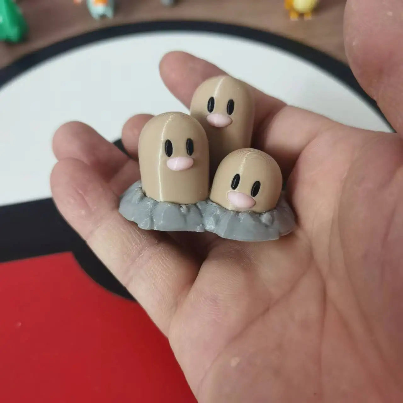 Anime Figures Dugtrio Diglett Slowpoke Proportion World 1:20 Diy 3D Printing Cute Cartoon Character Desktop Model Kid Gifts Toy